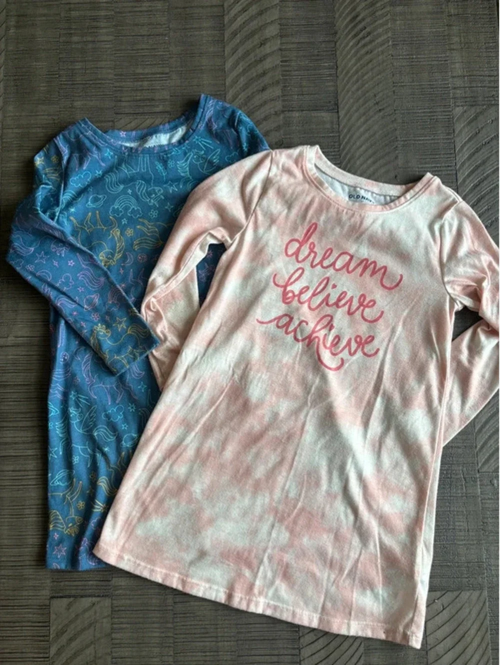 Old Navy Toddler Girls Nightgown Bundle Unicorn & Dream Believe Achieve Size 4T